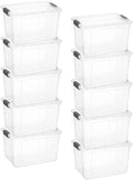 Superio 14.7 Quart Clear Plastic Storage Boxes with Lids, Stackable Organizer Containers, BPA-Free Storage Bins for Home, Office, School & Dorm, 10 Pack