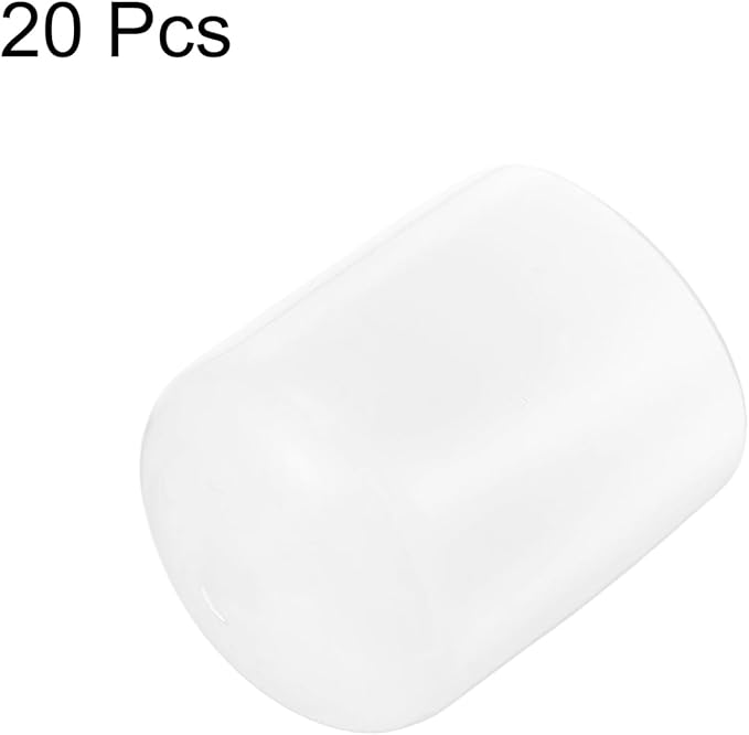 uxcell 20pcs Rubber End Caps Protective Caps 27mm(1 Inch) ID Vinyl PVC Round Tube Bolt Cap Cover Screw Thread Protectors, Clear