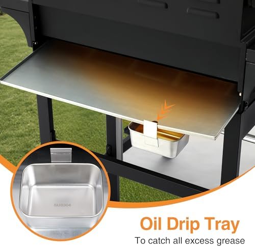 4-Burner Gas & Charcoal Combo Grill with Side Burner