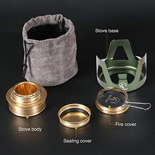 REDCAMP Mini Alcohol Stove Camping for Backpacking, Green