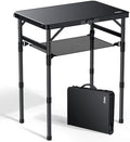 Anbte 2 ft Small Folding Table, 3 Adjustable Height for Camping, 23" X 16"