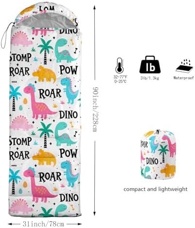 Axolotl Unicorn Sleeping Bag for Kids Boys Girls–Lightweight Warm Cold Weather Sleeping Bags,Waterproof Portable Sleeping Bag with Compression Sack for Camping Backpacking Outdoor Indoor