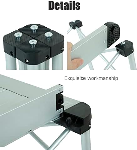 iClimb Lightweight Stable Alu. Folding Square Table Roll Up Top with Carry Bag for Camping Picnic Backyards BBQ Camp Kitchen (Black, S)