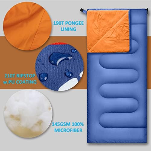 Compact Lightweight Sleeping Bags for Adults, Warm Weather Camping