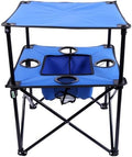 Portable Folding Camping Table With Cup Holders, 2-Tier Outdoor Table
