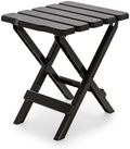 Camco Adirondack Quick-Folding Plastic Outdoor Side Table, Mocha, 51882
