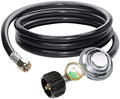 6 Feet Propane Regulator Hose with Tank Gauge for LP Gas Grill and Fire Pit