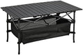 WUROMISE Lightweight Aluminum Folding Camping Table (37.13” x 21.57” x 19.69”), Portable Roll-Up Design for Outdoor, Camping, Beach, BBQ, Patio, and Picnic, Durable & Waterproof with Carrying Bag