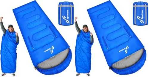 Sportneer Wearable Sleeping Bag for Adults & Kids – Walkable with Arm Zippers, Warm Weather & Cold Waterproof, Compact for Camping, Stadiums, Travel, Backpacking & Car Use