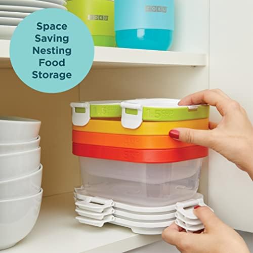 ZOKU Neat Stack Food Storage Containers with Freezer Pack, 3 Piece Set