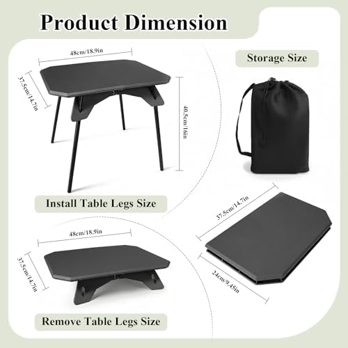 LiveGo Foldable Camping Table, Lightweight Folding Outdoor Table with Aluminum Legs, 2 in 1 Adjustable Height Portable Folding Table for Beach, Picnic, Grilling, Hiking & Fishing Indoor Outdoor