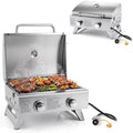 GIANTEX Portable Tabletop Propane Gas Grill with 2 Burners, 20,000 BTU