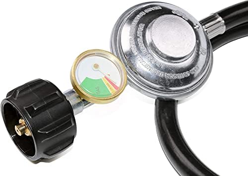 6 Feet Propane Regulator Hose with Tank Gauge for LP Gas Grill and Fire Pit
