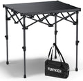 FUNYKICH Folding Camping Square Table, 2 Height Adjustable 17.3'' & 27.6''