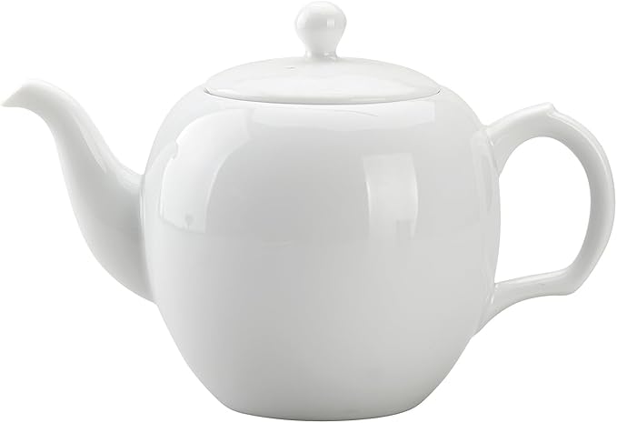 Teapot with Infuser Ceramic Tea Pot with Removable Stainless Steel Fliter for Loose Tea 15.80 OZ/450ml (1-2cups) Teapots for Tea Coffee Milk for Office Home Men Women (White)