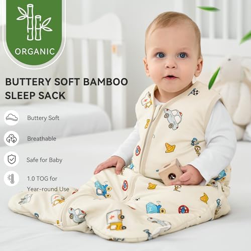 Yoofoss Baby Sleep Sack 12-18 Months Rayon Made from Bamboo 1.0 Tog