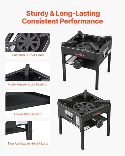 VEVOR Outdoor Propane Gas Stove, Propane LPG Gas Camping Stove,