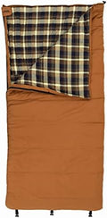 ALPS OutdoorZ Redwood -10°F Flannel-Lined Sleeping Bag with Cotton Canvas Shell, Heavy-Duty Zippers, Oversized Rectangle Design, Cold Weather Camping & Hunting Gear