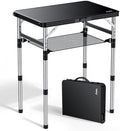 Anbte 2 ft Small Folding Table, 3 Adjustable Height for Camping, 23" X 16"