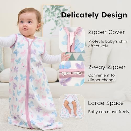 Baby Sleep Sack 12-18 Months 0.5 Tog Soft Sleeping Bag 100% Cotton