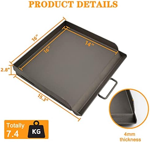 Uniflasy Fry Griddle for Camp Chef Stoves, 14" x 16" Flat Top Plate