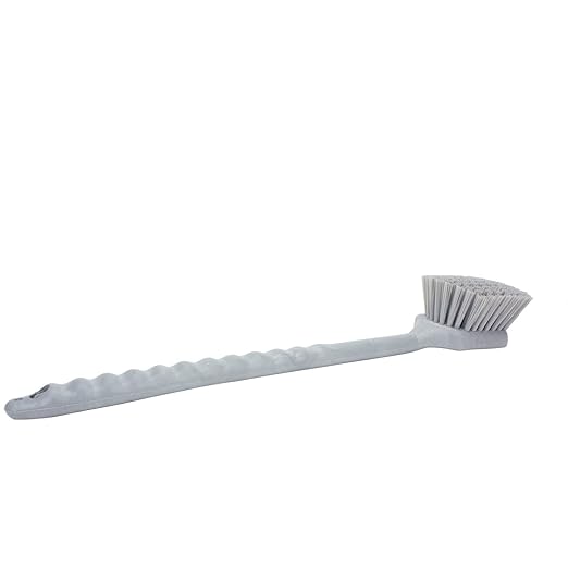 SPARTA 40501EC23 Plastic Large Scrub Brush, Kitchen Brush, Utility Brush With Long Handle For Cleaning, 20 Inches, Gray, (Pack of 6)