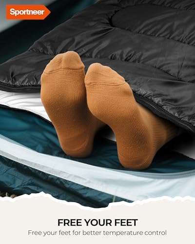 Sportneer Sleeping Bag, 3 Seasons Warm Cold Weather Sleeping Bags for Adults Kids Boys Girls with Compression Sack- Lightweight Camping Essentials Gear Accessories, Backpacking, Hiking