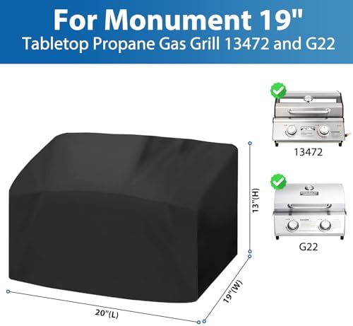 Tabletop Grill Cover for Monument 20" Propane Grill, Heavy Duty 600D