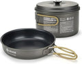 ALOCS 2-Piece Camping Cookware Set, 2.2L Pot & 7.5-Inch Nonstick Fry Pan