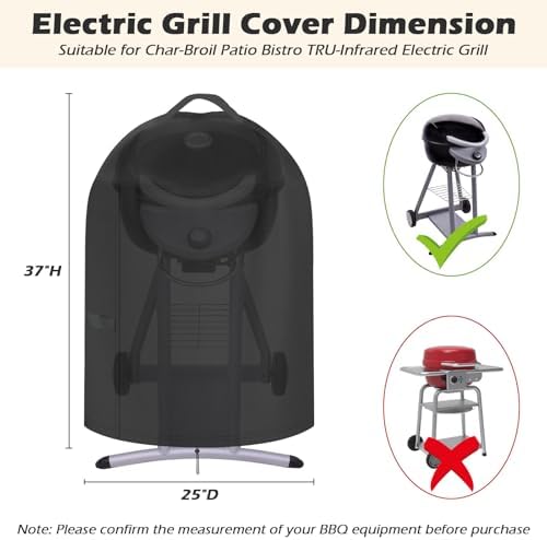 25" Grill Cover for Charbroil Patio Bistro TRU Infrared Electric