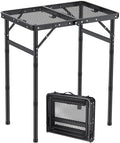 HOMGEN Folding Camping Grill Table-3 Heights Mesh Side Table for BBQ Stove-Lightweight 4.92lbs-Sturdy 66lbs-Portable Aluminum Frame for Outdoor Picnic Beach RV Patio – 58x40cm Desktop
