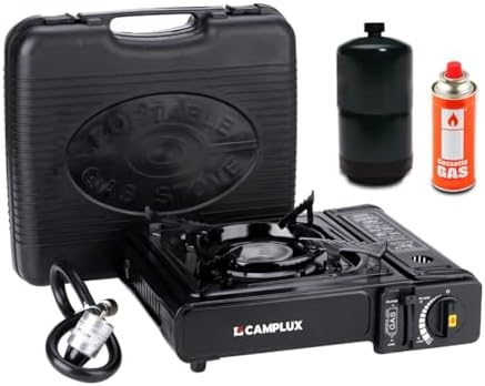 Camplux Dual Fuel Propane & Butane Stove with Carrying Case, Portable Camping Stoves with CSA Certification