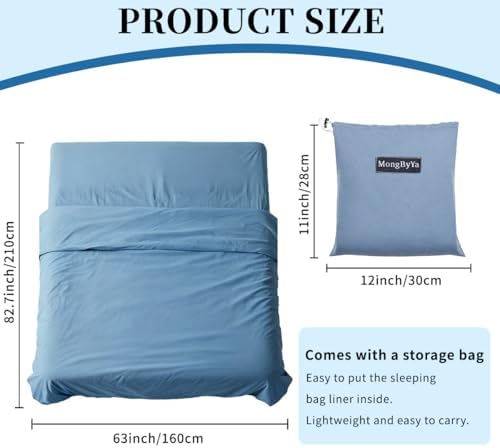Sleeping Bag Liner, Compact Travel Sheets for Hotel Hostel