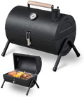 Portable Tabletop Charcoal BBQ Grill with Built-in Thermometer, 13.5in