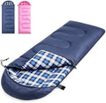 Uniqwamer Sleeping Bag for Adults Kids - 4 Seasons Cold & Warm Weather Flannel Camping Sleeping Bags, Lightweight & Waterproof 45°F Sleeping Bag for Camping Hiking Outdoor Travel