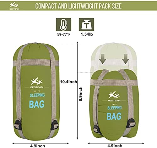 Warm Weather Sleeping Bag, Ultra-Light Compact for Backpacking