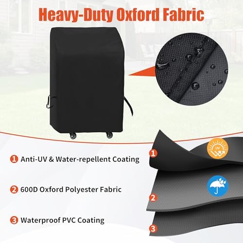 iCOVER 2 Burner Grill Cover - 32 inch Small Grill Cover 600D Heavy Duty Waterproof, Fits Weber/Char-Broil/Brinkmann/Nexgrill/Jenn Air/Pit Boss 3 Series with Collapsed Side Tables, Fade & UV Resistant