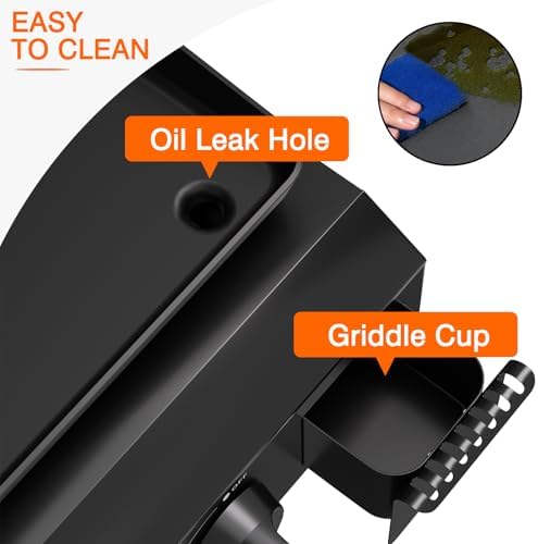 2 Burner BBQ Gas Griddle, 25.6 Inch, Black