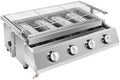 Professional Gas Grill, Stainless Steel Portable Grills, Small 4 Burners Stainless Steel Electric Grill, Portable BBQ, Tabletop Barbecue Stove - Options for Cookouts, Barbecues, Small Spaces