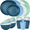 Quatish 32 Piece Plates and Bowl Set for 8, Dinnerware Dish Set for Kitchen
