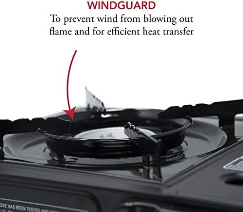 Gas One Portable Butane Camping Stove with Case: Automatic Ignition, Precise Heat Control - Camping & Tailgating and Outdoor Cooking
