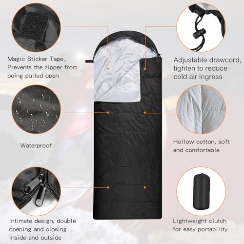 Macarrie 10 Pcs Bulk Sleeping Bags for Adults 0 Degree Waterproof Emergency Sleeping Bags with Compression Sack for Camping Hiking Backpacking Outdoor Activities