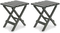 Camco Adirondack Quick-Folding Plastic Side Table, Sage, 2 Pack, 51880