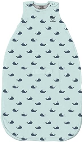 Woolino 4 Season Ultimate Baby Sleep Sack – Merino Wool Baby Sleeping Bag, Organic Cotton Outer, Temperature Regulating Wearable Blanket, All Season, 2 Months–2 Years - Whales