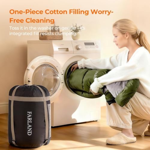 FARLAND Sleeping Bags for Adults Cold Weather & Camping, Fleece-Lined