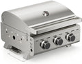 Electactic 30000 BTUs Portable Tabletop Gas Grill, 3 Burners Propane BBQ