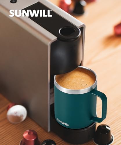 SUNWILL Travel Coffee Mug Set of 2, 14 oz Insulated Stainless Steel