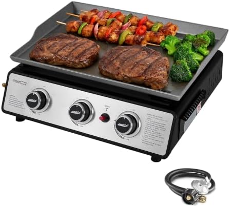 Royal Gourmet PD1301S Portable 3-Burner Tabletop Gas Griddle