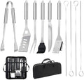 11Pcs Stainless Steel BBQ Grilling Accessories Set, Dad Gifts for Men Christmas Grilling Gifts,Portable Practical Grill Tools Utensils Kit with Storage Bag for Outdoor Grill Camping Backyard