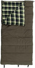 ALPS OutdoorZ Redwood -10°F Flannel-Lined Sleeping Bag with Cotton Canvas Shell, Heavy-Duty Zippers, Oversized Rectangle Design, Cold Weather Camping & Hunting Gear